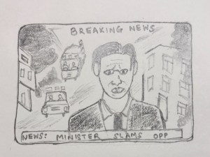 An image of a news channel showing a disaster news item